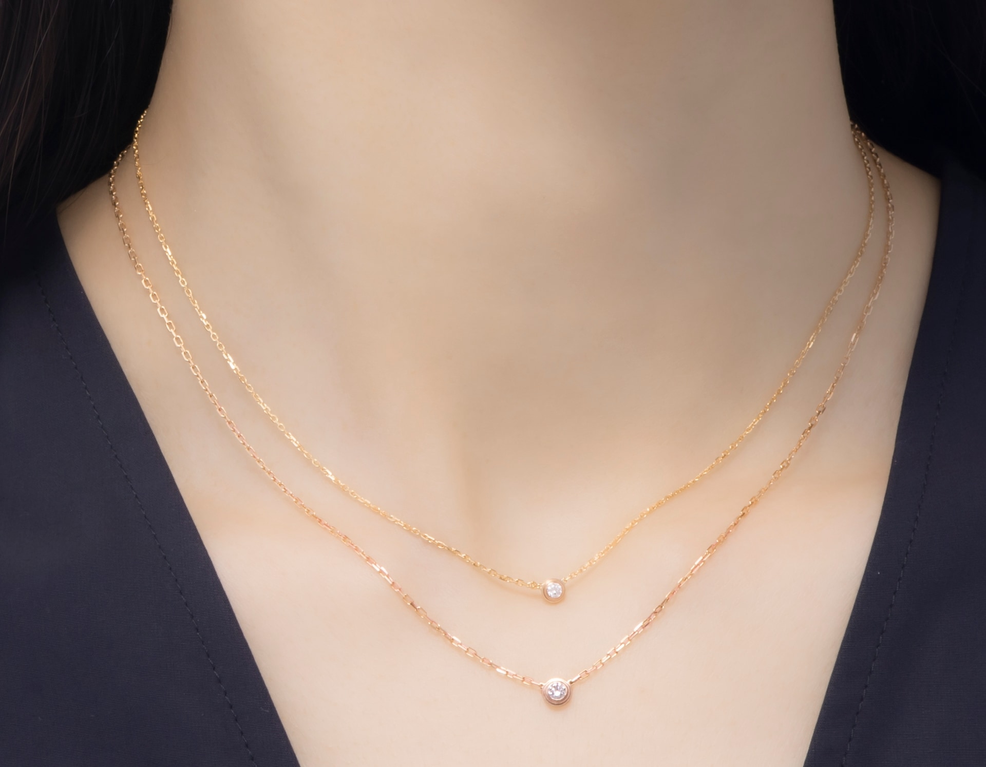 Cartier カルティエ Diamants Lgers ディアマン レジェ ネックレス SM K18PG ピンクゴールド ダイヤモンド 保証書 箱有 Diamants Legers