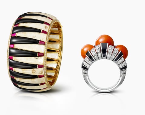 Cartier シルバーリング 幾何学デザイン 幾何学模様とコントラスト