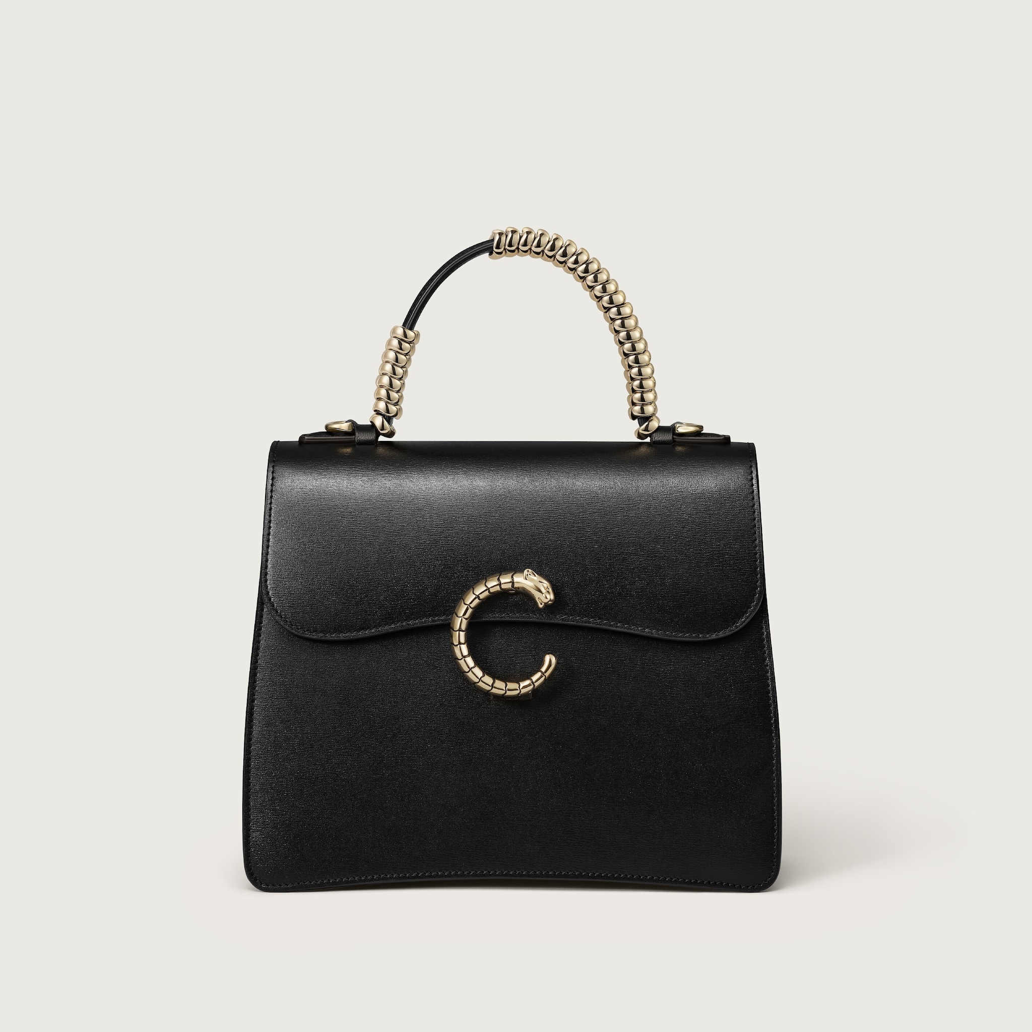 スモール バッグ
パンテール Cブラック グレインド カーフスキン、アニメーテッド グリップ、ゴールドフィニッシュ