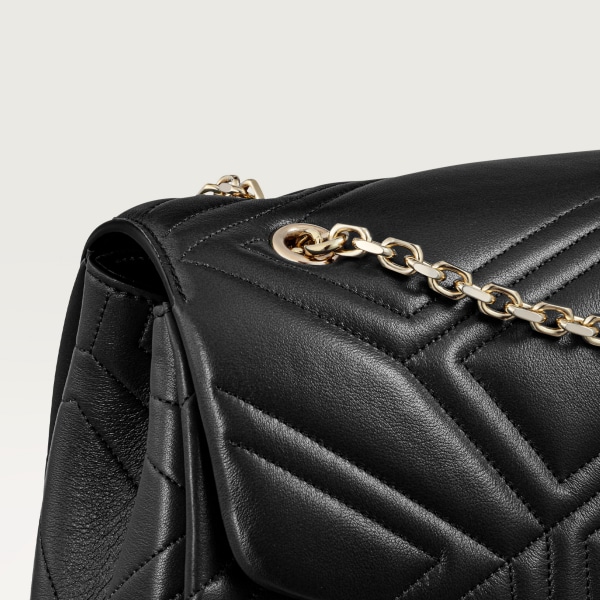パンテール ドゥ カルティエ チェーンバッグ スモール  ブラックキルティング カーフスキン、ゴールドフィニッシュ