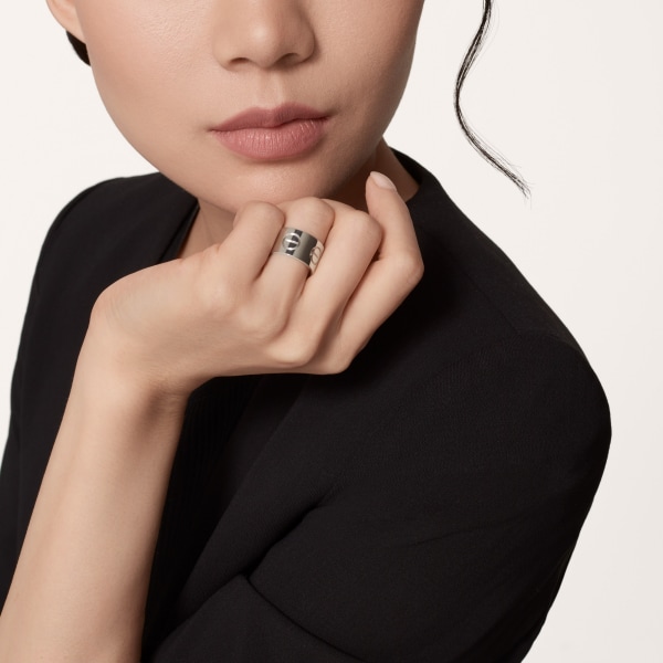 CRB4218200 - LOVE リング、ミニモデル、パヴェ - ホワイトゴールド  