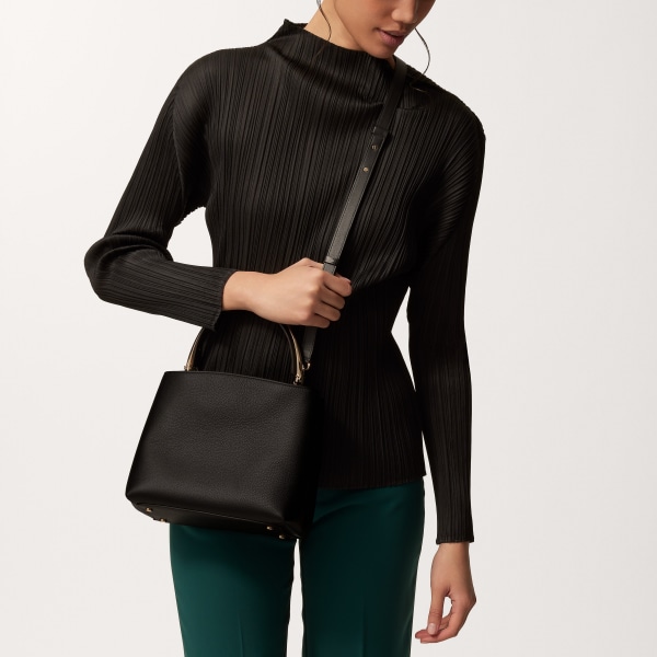 スモール バッグ パンテール ドゥーブル  グレイン ブラック カーフスキン