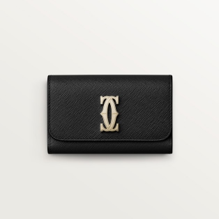 【日本限定】 キーケース C ドゥ カルティエ  ブラック テクスチャー カーフスキン、ゴールドフィニッシュ