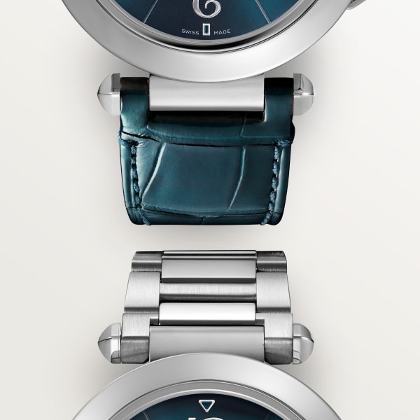 パシャ ドゥ カルティエ ウォッチ 41mm、自動巻きムーブメント、スティール、レザー＆スティール製インターチェンジャブルストラップ