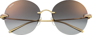 CRESW00695 - トリニティ サングラス - ブラックメタル、スムース スリートーン ゴールドフィニッシュ、グレーレンズ - Cartier