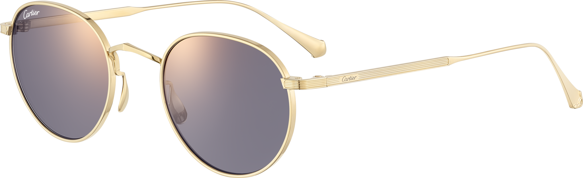 シグネチャー C ドゥ カルティエ サングラススムース ゴールドフィニッシュ チタン、ライトグレーレンズ