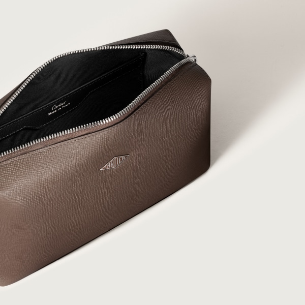 ロザンジュ バッグ ペッパーグレー グレインド カーフスキン、パラジウムフィニッシュ＆エナメル