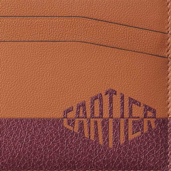 カード ホルダー ロザンジュ シャドウ  キャラメル＆ボルドーカラー カーフスキン