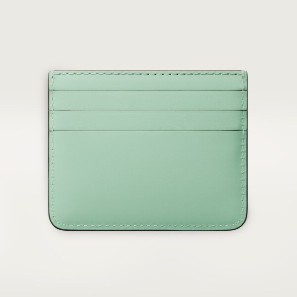 C ドゥ カルティエ シンプル カードホルダー セージグリーン カーフスキン、ゴールド＆セージグリーン エナメルフィニッシュ