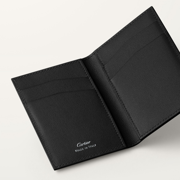 ロザンジュ カードホルダー  エンボス加工 ブラック スムースカーフレザー