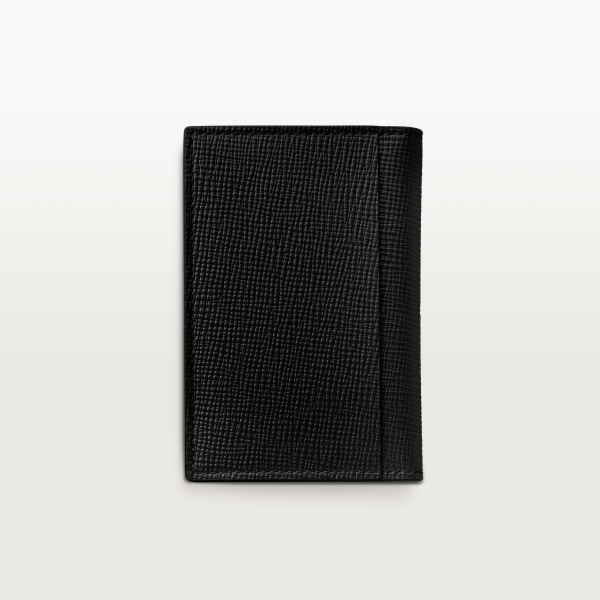 カード ホルダー ロザンジュ  グレインド ブラック カーフスキン、パラジウムフィニッシュ
