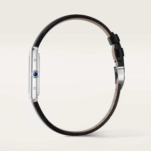 タンク マスト ドゥ カルティエ ウォッチ ラージモデル、光起電発電 ソーラービート™ ムーブメント、ステンレススティール、カーフスキンストラップ