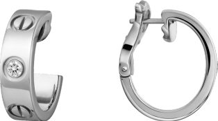 <span class='lovefont'>A </span> イヤリング、ダイヤモンド2個 ホワイトゴールド、ダイヤモンド