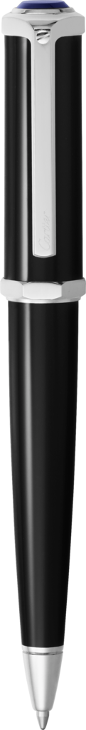 サントス デュモン ボールペンサントス-デュモン ボールペン、ブラック コンポジット、パラジウム フィニッシュ。サイズ：134x19 mm