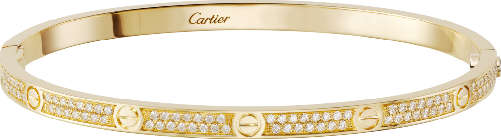 CRN6710617 - LOVE ブレスレット、スモールモデル、パヴェセッティング - イエローゴールド、ダイヤモンド - Cartier