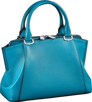 Crl C ドゥ カルティエ バッグ ミニモデル ブルー トルマリンカラー トリヨンレザー パラジウム フィニッシュ Cartier