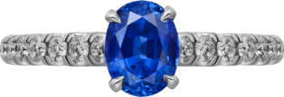 1895 ソリテール リング プラチナ、サファイア、ダイヤモンド