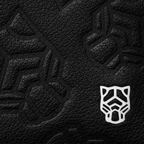 ウォレット パンテール  ブラック エンボス加工カーフスキン、パラジウムフィニッシュ