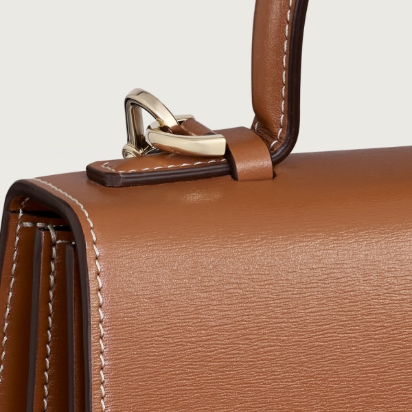 スモール バッグ パンテール C  キャラメル カーフスキン、ゴールドフィニッシュ