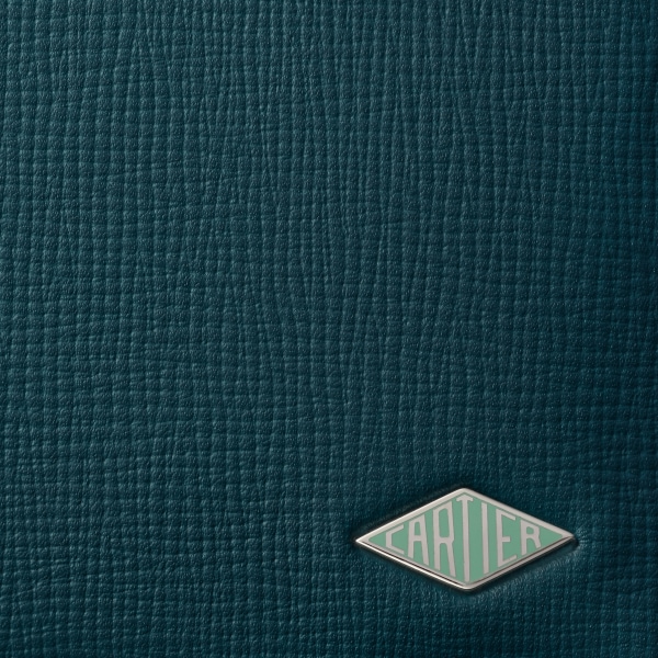 カルティエ ロザンジュ 二つ折りウォレット ブルー&ジェイドグリーン グレインド カーフスキン、ジェイドグリーンエナメル、パラジウムフィニッシュ