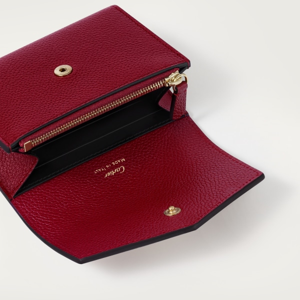 ウォレット パンテール グラフィック  ボルドーカラー カーフスキン、ゴールドフィニッシュ