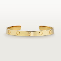<span class='lovefont'>LOVE</span> ブレスレット、オープン、クラシックモデルイエローゴールド