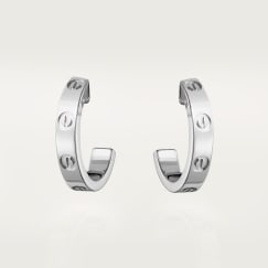 <span class='lovefont'>LOVE</span> フープ イヤリング、スモールモデルホワイトゴールド