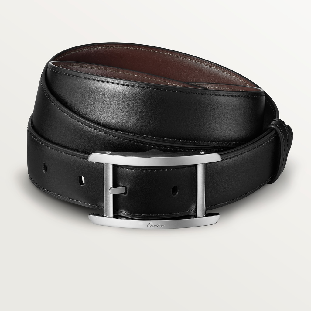 タンク ベルトブラック　カウハイド、パラジウム フィニッシュ バックル