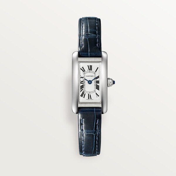 CRWSTA0032 タンク アメリカン ウォッチ ミニ、クォーツムーブメント、スティール、レザー Cartier