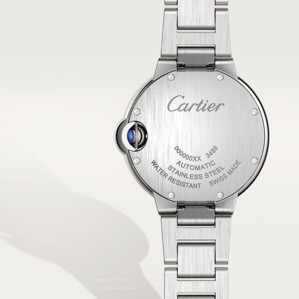 バロン ブルー ドゥ カルティエ ウォッチ 33 mm、自動巻きメカニカルムーブメント、スティール