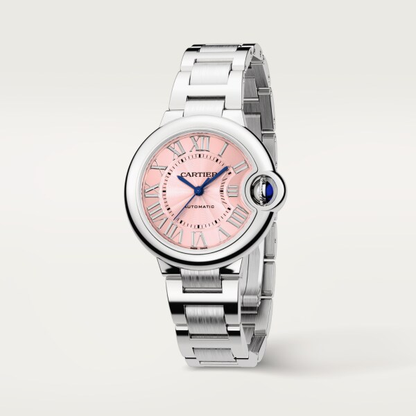 バロン ブルー ドゥ カルティエ ウォッチ 33 mm、自動巻きメカニカルムーブメント、スティール