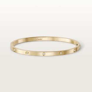 <span class='lovefont'>A </span> ブレスレット、スモールモデル、ダイヤモンド10石 イエローゴールド、ダイヤモンド