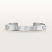 <span class='lovefont'>LOVE</span> ブレスレット、オープン、クラシックモデルホワイトゴールド