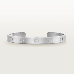 <span class='lovefont'>LOVE</span> ブレスレット、オープン、クラシックモデルホワイトゴールド