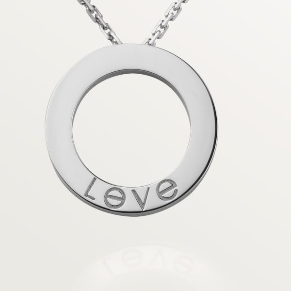 Love ネックレス、ダイヤモンド3石 ホワイトゴールド、ダイヤモンド