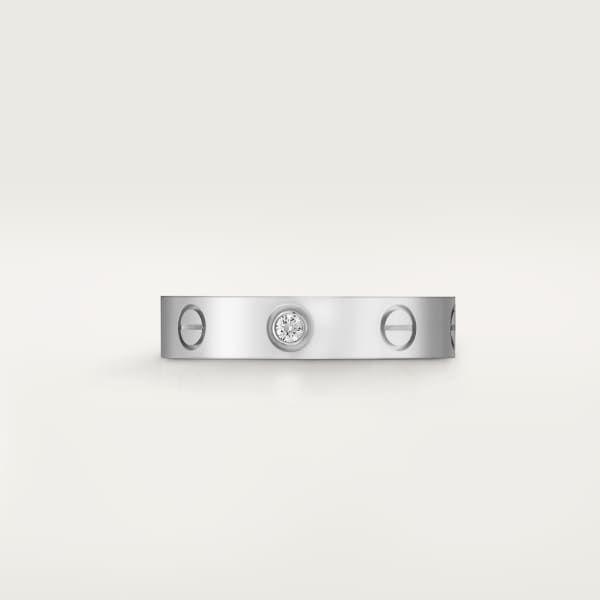 Love リング、スモールモデル、ダイヤモンド1石 ホワイトゴールド、ダイヤモンド