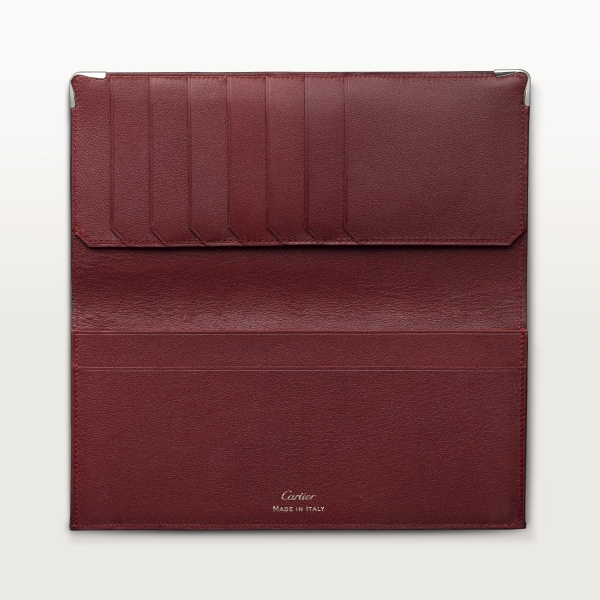 ウォレット マスト  ブラック カーフスキン、ステンレススティール フィニッシュ