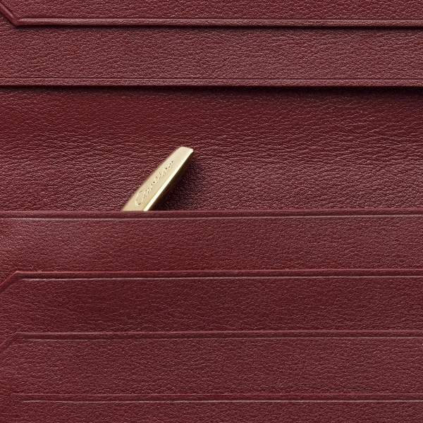 ウォレット マスト  ボルドーカラー カーフスキン、ゴールドフィニッシュ