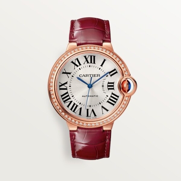 Crwjbb0034 バロン ブルー ドゥ カルティエ ウォッチ 36mm 自動巻き ピンクゴールド ダイヤモンド レザー Cartier
