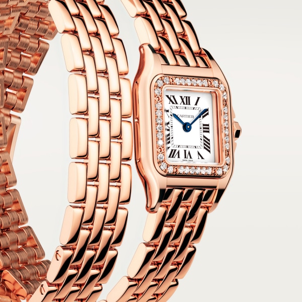 パンテール ドゥ カルティエ ウォッチ、SM スモールモデル、クォーツムーブメント、ピンクゴールド、ダイヤモンド