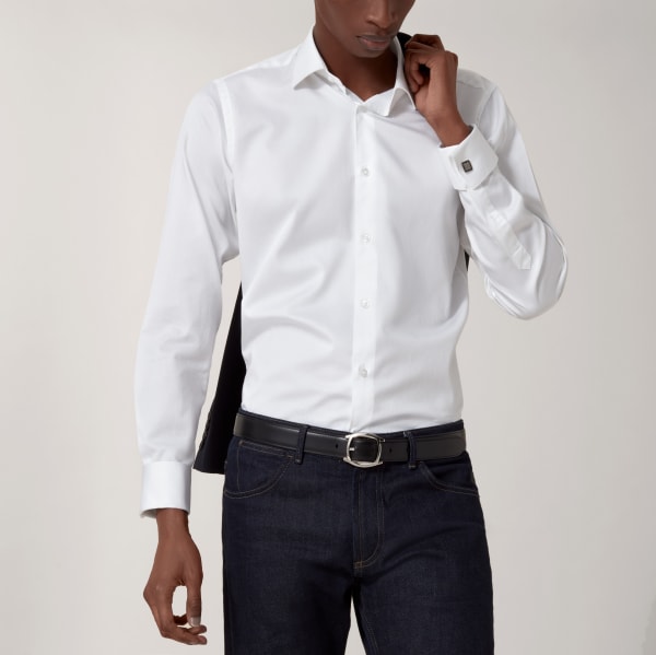 ドライブ ドゥ カルティエ ベルト ブラック　カウハイド、パラジウム フィニッシュ バックル