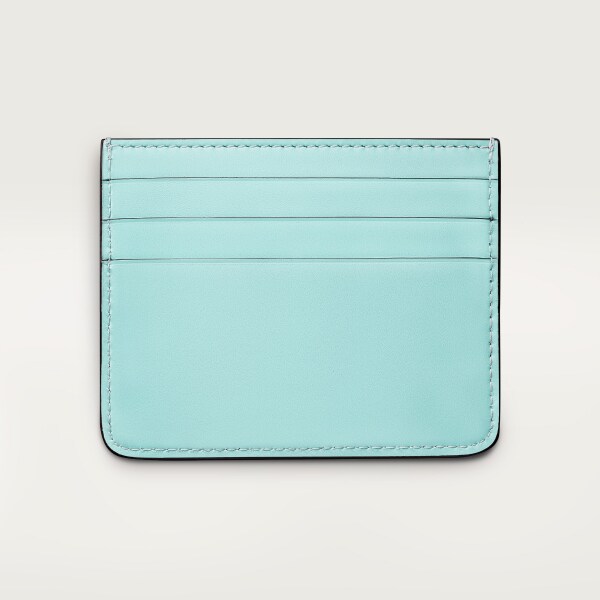 シンプルカードホルダー、C ドゥ カルティエ ミント カーフスキン、ゴールド＆ミントのエナメル仕上げ