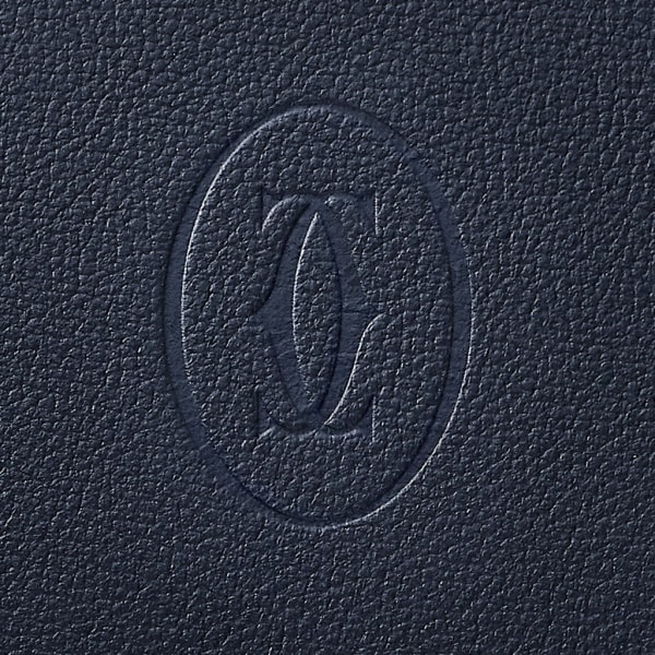 マスト ドゥ カルティエ 6カード ウォレット ミッドナイトブルー カーフスキン、ゴールドフィニッシュ