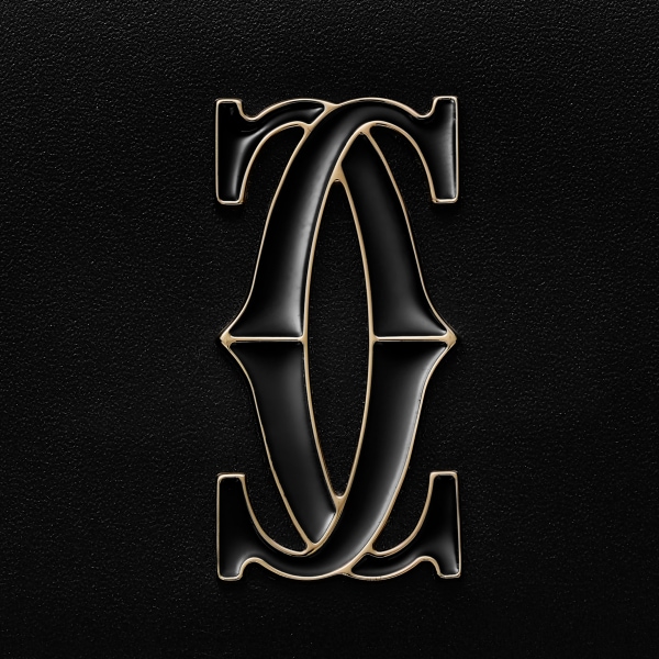 ウォレット C ドゥ カルティエ  ブラック カーフスキン、ゴールド＆ブラックのエナメル仕上げ