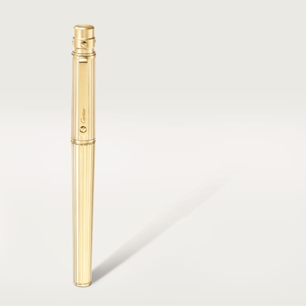 【オンライン限定】サントス ドゥ カルティエ ローラーペン LM、エングレービングを施したメタル、ゴールド フィニッシュ