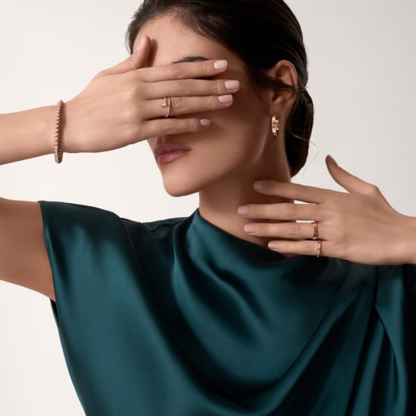 CRB4218100 - LOVE リング、ミニモデル、パヴェ - ピンクゴールド  