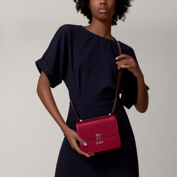 ミニ バッグ C ドゥ カルティエ  チェリーレッド カーフスキン、ゴールドフィニッシュ、チェリーレッド エナメル