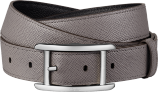 タンク ベルト ブラック＆アッシュグレー カウハイド、パラジウムフィニッシュ バックル