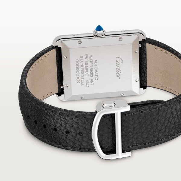 タンク マスト ドゥ カルティエ ウォッチ XL、自動巻き、スティール、レザー