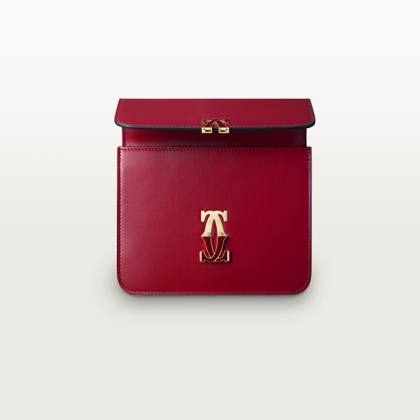 ミニ バッグ C ドゥ カルティエ  チェリーレッド カーフスキン、ゴールドフィニッシュ、チェリーレッド エナメル